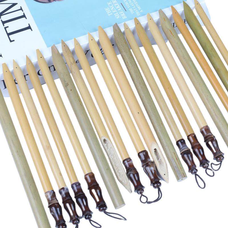 厂家手工竹笔蘸水笔藏文书法竹子蘸墨笔左斜右斜平头dippen