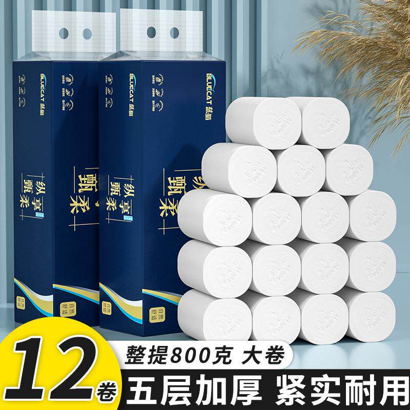 蓝猫卷纸卫生纸800克无芯卷纸厕纸商用酒店纸巾手纸包邮