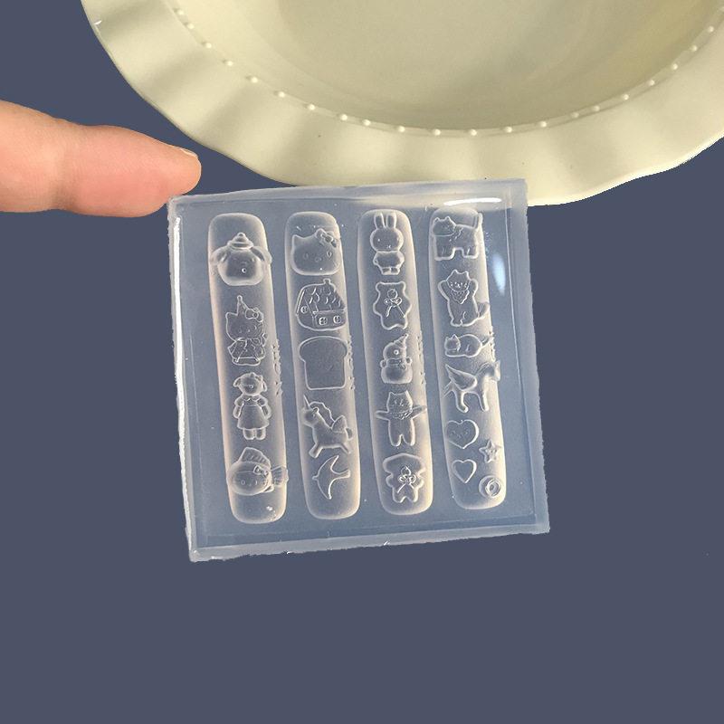 可爱卡通烘培派对3D美甲硅胶模具食品级diy穿戴甲配饰美甲专用