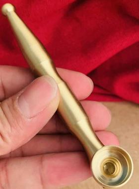 黄铜烟斗老式烟袋烟杆便携金属烟枪两用带过滤烟嘴复古两用旱烟杆