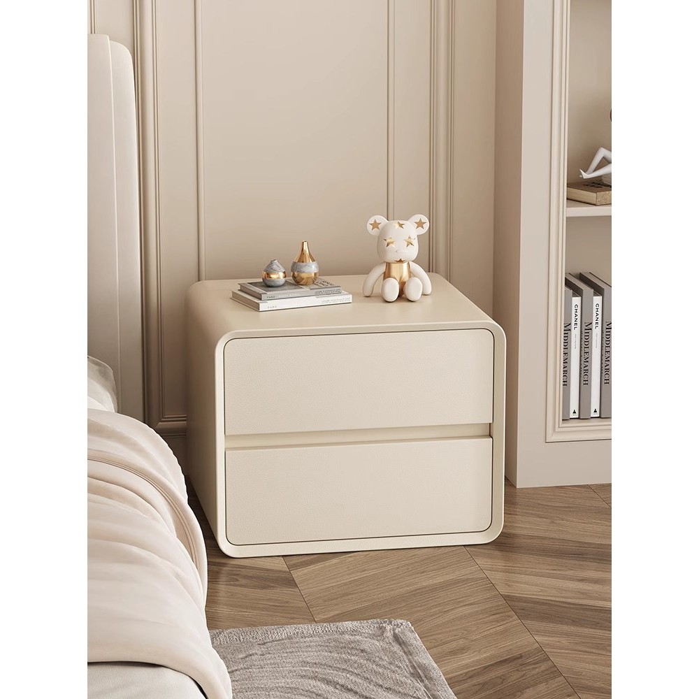 德国进口家用实木床头柜新款简约现代轻奢高级感奶油风卧室床边柜