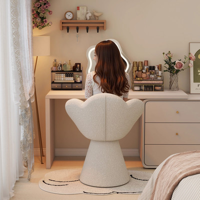 德国进口花瓣椅卧室梳妆凳现代小户型梳妆台椅子奶油风高级感凳子