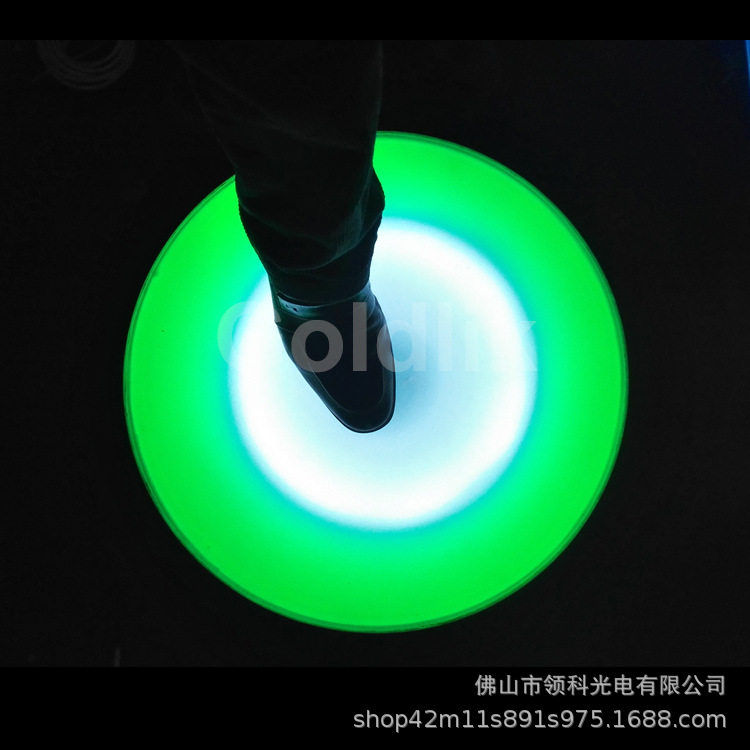 LED圆形地砖灯 发光跳跳板 LED感应地埋灯 圆500彩色跑