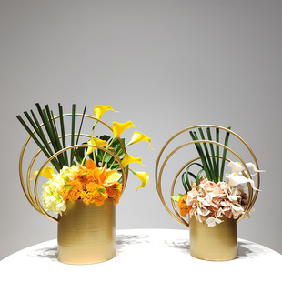 现代花卉植物假花客厅茶几餐桌会客室装饰品欧式轻奢仿真花艺摆件