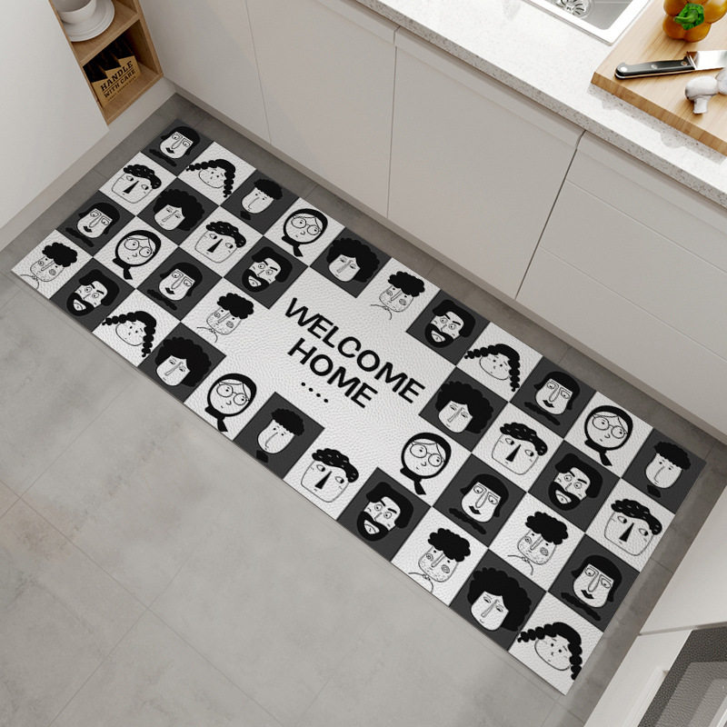 厨房地垫防滑防油pvc可擦免洗新款2022耐脏门口长条可裁剪脚垫子