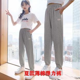 长裤 中大儿童夏季 薄款 春秋 纯棉宽松休闲裤 女童运动裤 商场同款 夏装