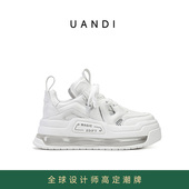 百搭透气真皮运动休闲板鞋 UandI厚底小白鞋 女ins潮2025秋冬新款 女