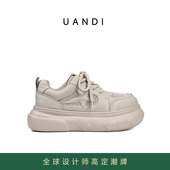 网面透气运动鞋 UandI休闲鞋 ins潮 厚底时尚 增高板鞋 女2025夏季 新款