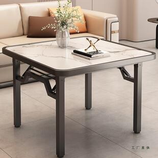 不挡腿折叠桌子正方形餐桌家用小户型吃饭桌子掼蛋专用桌烤火桌子