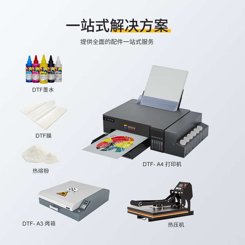 DTF白墨烫画L8058彩色喷墨打印机A4柯式数码打印热升华烫画热转印