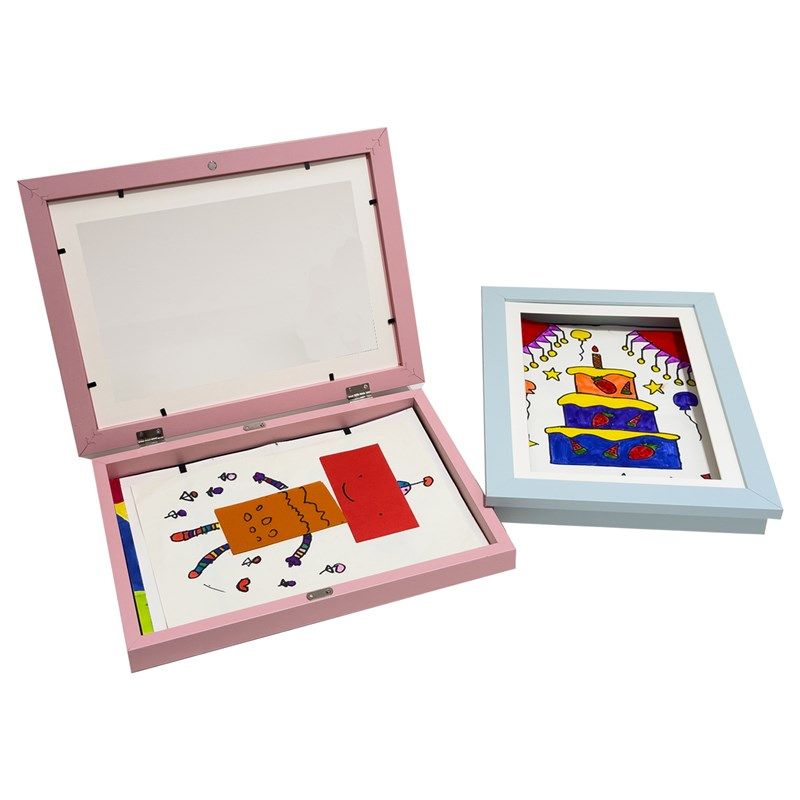 A4磁吸翻盖收纳画框儿童画立体画手工作品收纳展示作品.墙蓝色粉,家居饰品,相框/画框,淘宝优惠券,粉丝福利购,淘宝优惠卷