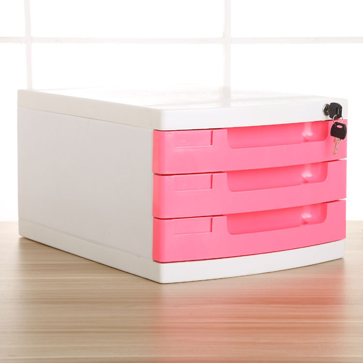 桌面上带锁塑料七层抽屉式办公z收纳盒储物档案创意多用文件柜包