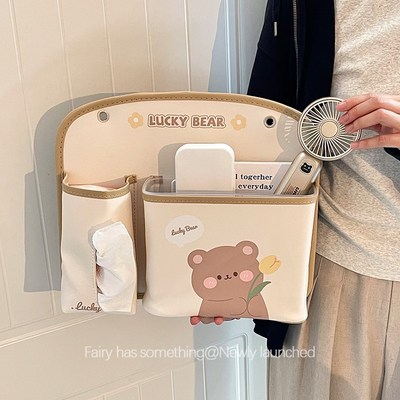 宿舍床上收纳挂袋l纸巾收纳盒上铺置物袋衣柜挂式墙上收纳袋置物