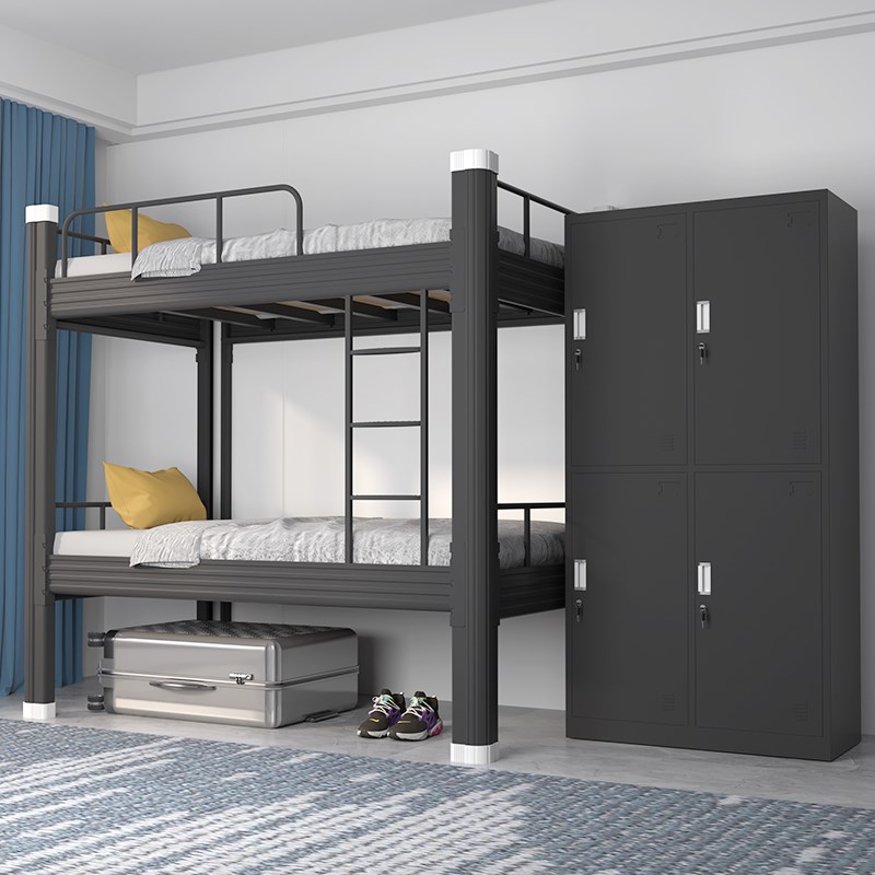 上下铺铁架床学生宿舍员工工地双层高低架子双人寝V室公寓单人铁