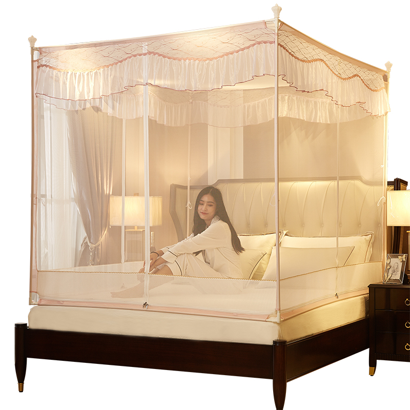 儿童防摔蚊帐三开门拉链款1.v5m蒙古包1.8米床家用1.2米坐床式蚊