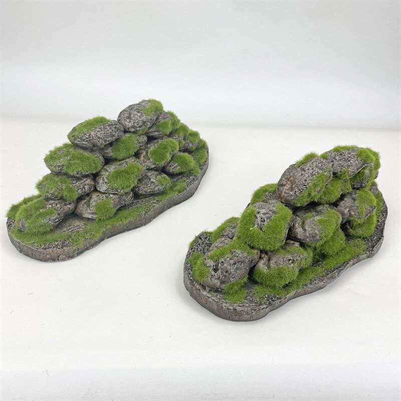 仿真青苔石头假苔藓石块绿色毛石头橱窗假山拍摄R道具盆景造景摆