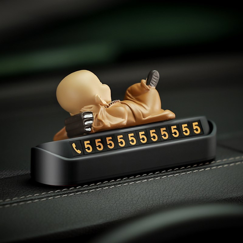 小沙弥汽车临时停车电话s号码牌耐高温车载挪车牌摆件车内装饰用