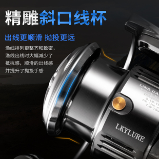 海釣雙搖 坦途卷線器魚線輪斯m拉泰斜口雙線杯金屬新手遠投旋入式
