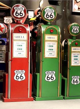 英伦复古工业风创意落地加油机模型大摆件拍N照软装饰酒吧陈列道