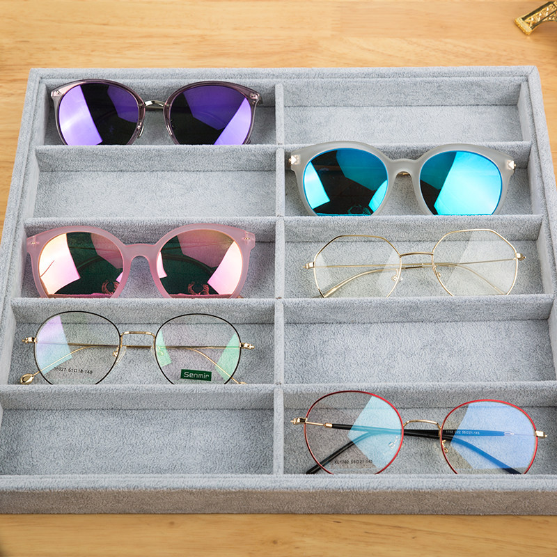 海狸绒高档柜台眼镜展示盒托盘y眼镜店柜台橱窗盒快时尚陈列收纳,商业/办公家具,眼镜货架,淘宝优惠券,粉丝福利购,淘宝优惠卷