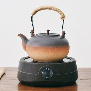 家用茶具泡茶功夫烧水壶陶壶粗陶陶瓷提梁L大茶壶煮茶器电陶炉茶