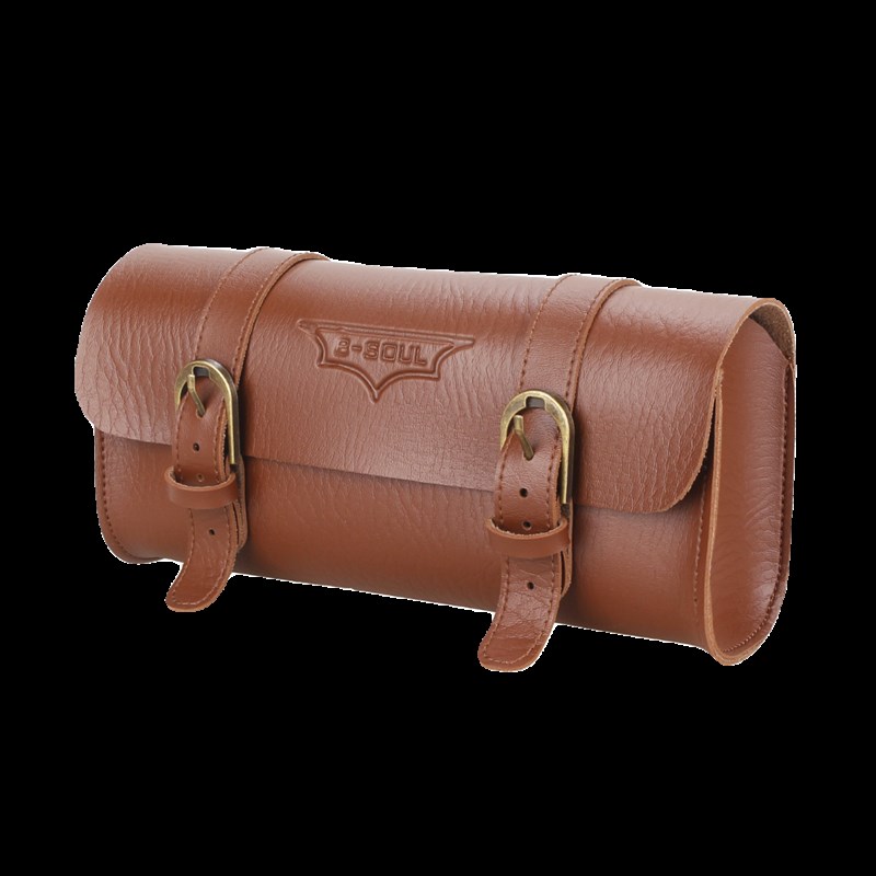 自行车复古尾包坐垫鞍座挂包皮革C棕色 英伦风复古多功能骑行包