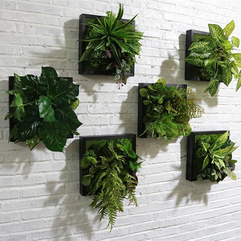 墙上装饰品文化墙装饰壁r饰走廊餐厅植物墙饰仿真假草绿植壁挂立