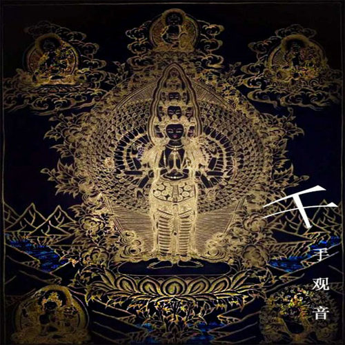 尼泊尔纯手绘i唐卡尼泊尔千手观音唐卡装饰画挂画