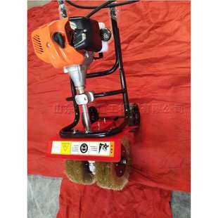 手推式钢丝刷除锈设备 工地脚手架钢管打磨机 彩钢瓦翻新研磨机