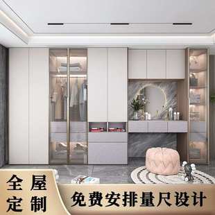 佛山一门到顶整体实木全屋定制衣柜现代简约小户型衣帽间收纳家具