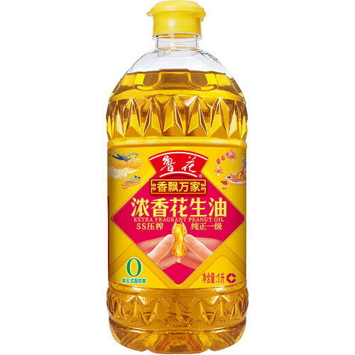 鲁花香飘万家5S一级压榨浓香花生油1L*1 食用油 粮油 煎炒烹炸