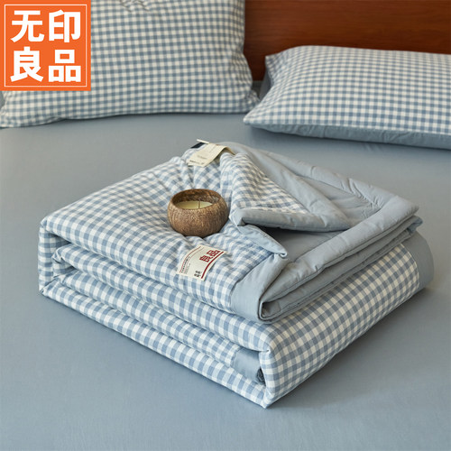 无印良品夏季全棉水洗棉新疆棉花夏被四件套单人纯棉空调被夏凉被