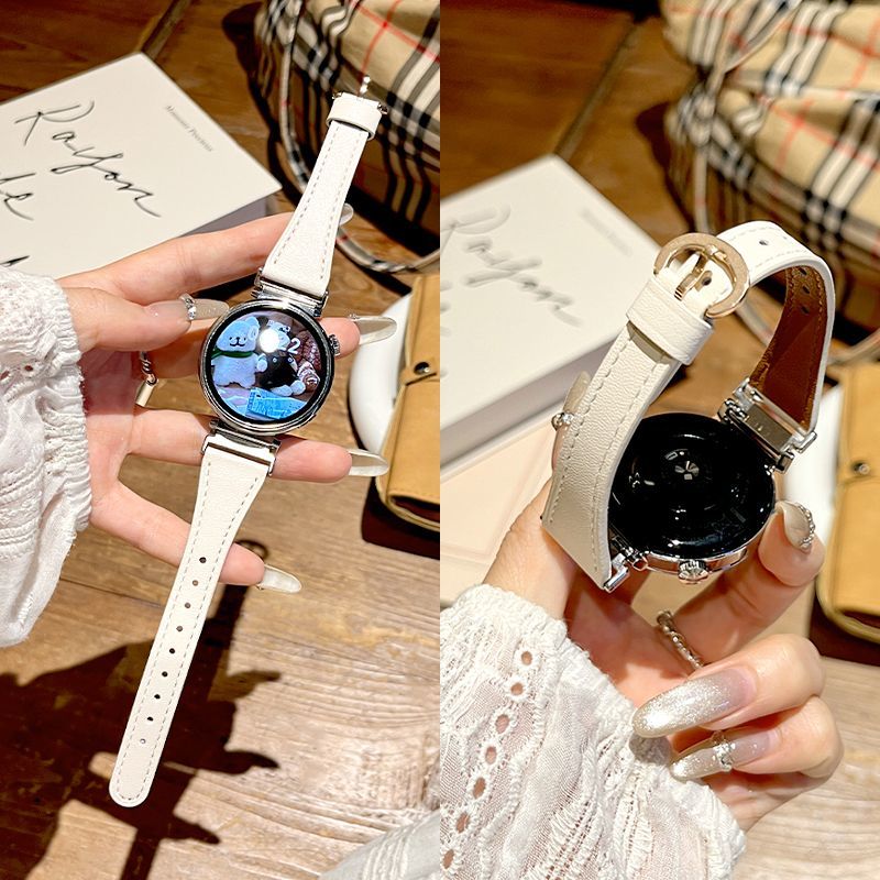 适用华为手表GT6表带gt5高级皮质小蛮腰马蹄扣watch3Pro秋冬腕带