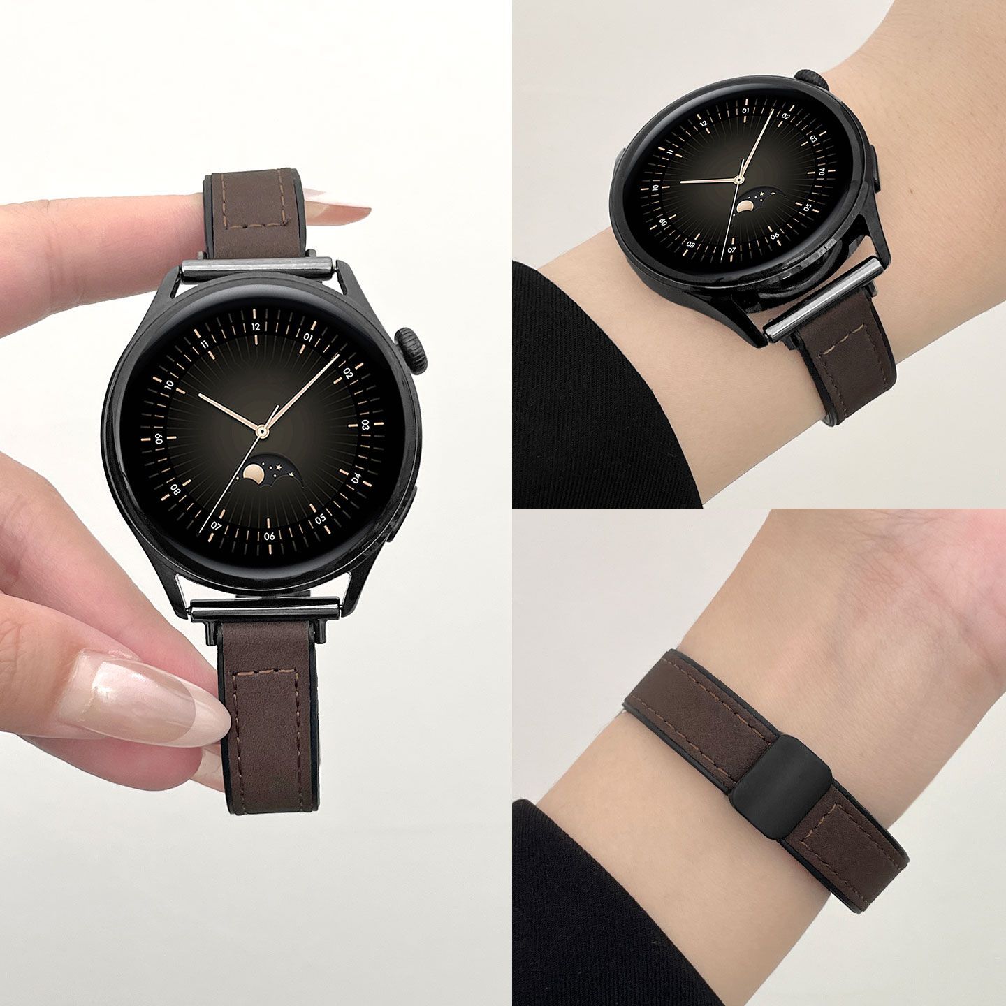 适用oppo手表watchx2mini表带疯马皮磁吸扣watchs/x2表链女生硅胶