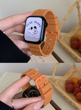 适用苹果手表ApplewatchS11表带泡泡硅胶运动柔软watch1098SE百搭