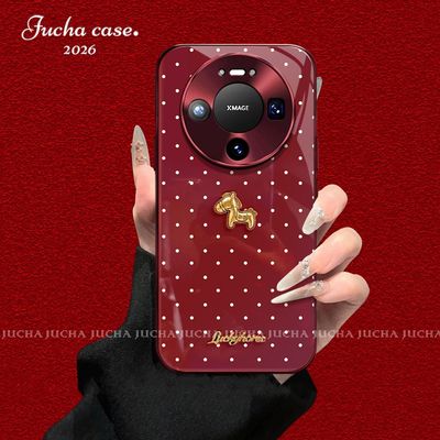 波点金属小马华为mate80手机壳艺术感小众HUAWEImate70pro设计感