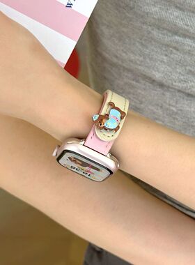 适用iwatchs1098适用苹果手表带applewatchS10新款夏季腊肠狗双钉