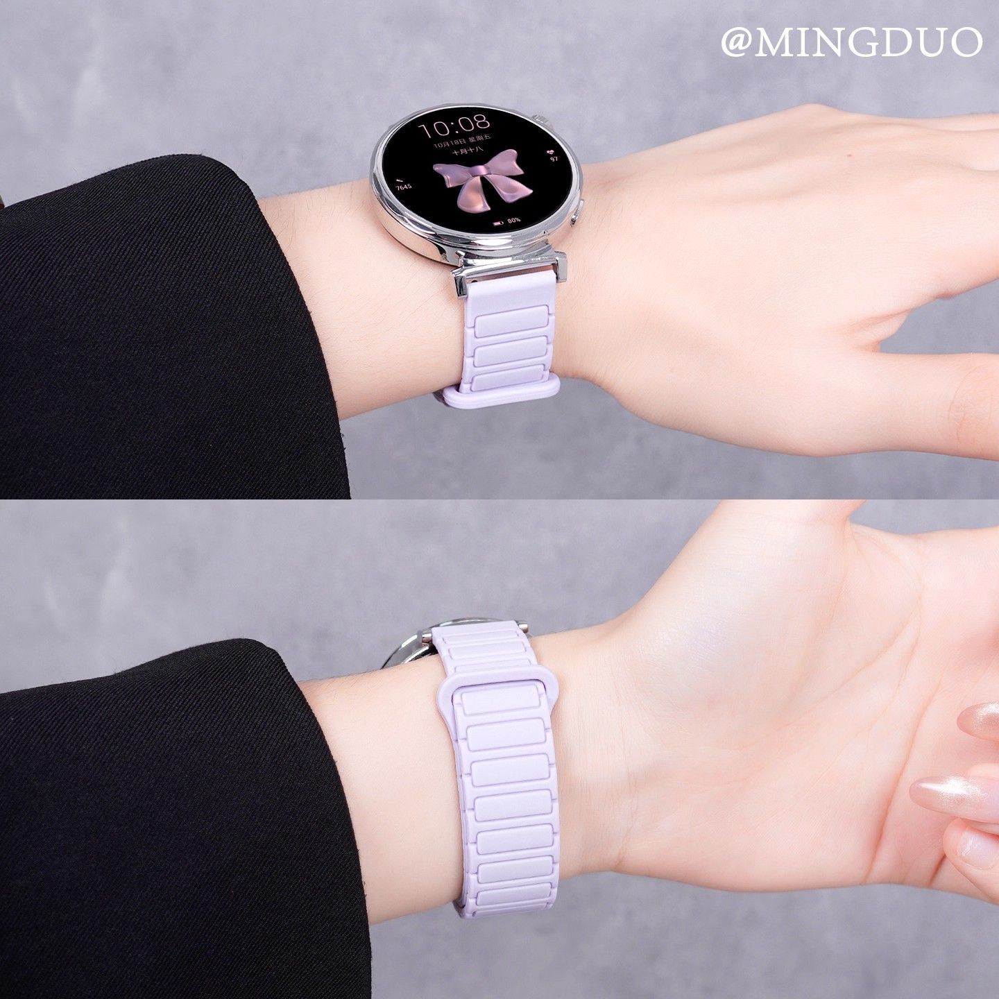 磁吸适配华为gt6表带gt5女款硅胶watch5女士腕带gt4运动41mm高级