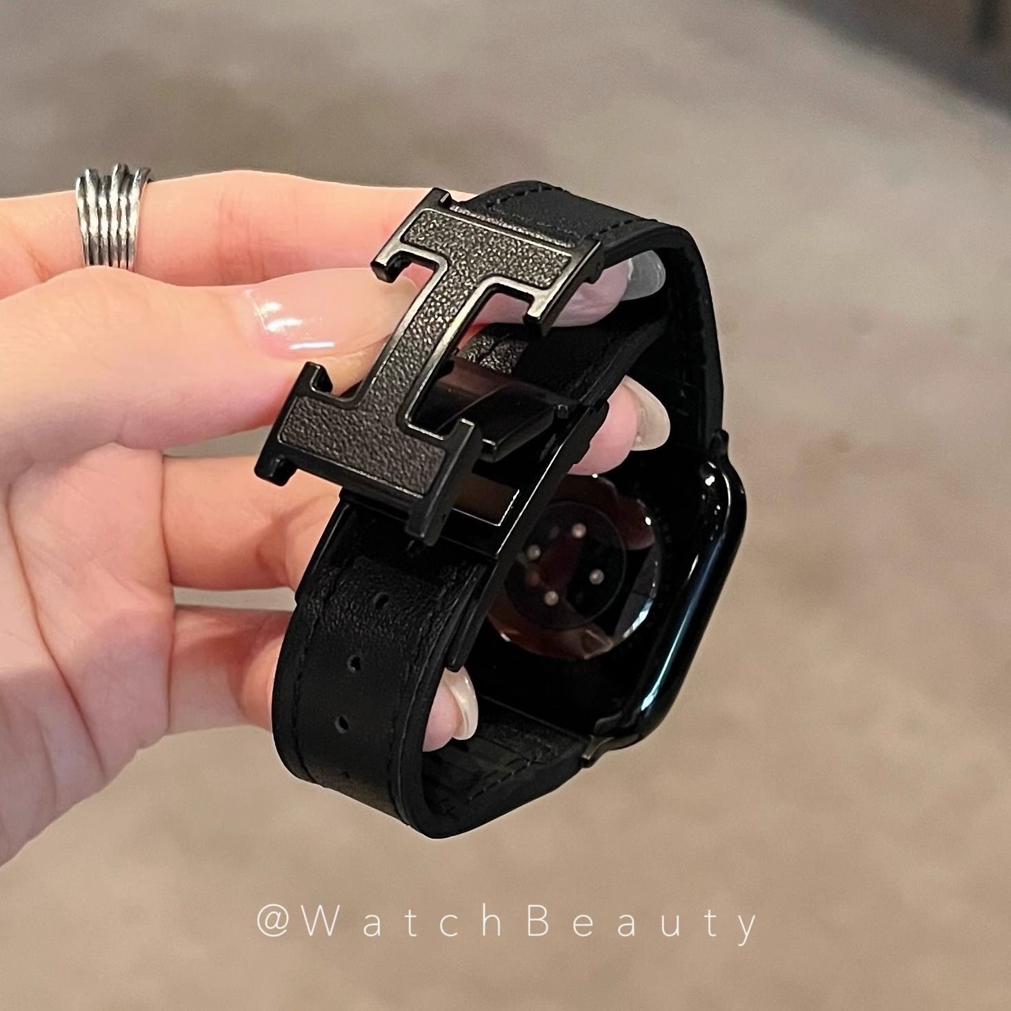 适用H磁吸扣vivo watch5/3/2/GT手表带真皮质iQOO男女高级新款软