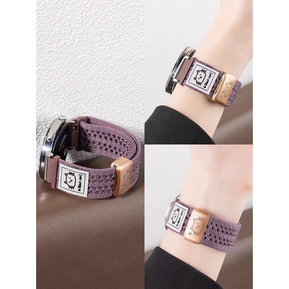 适用gt6/gt5华为表带透气编织gt4小众尼龙磁吸扣watch5荣耀2e腕带