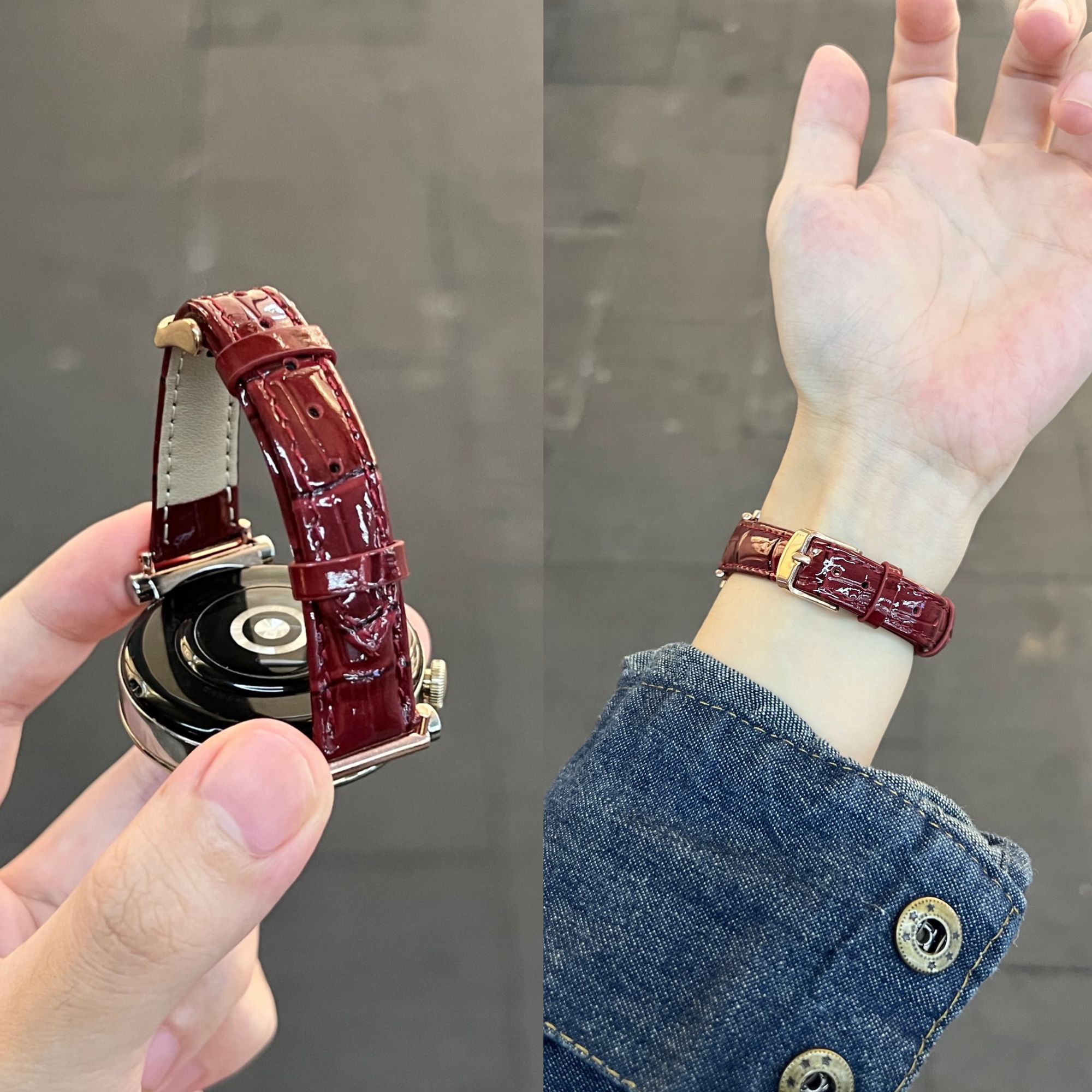 适用华为GT6表带秋冬新竹节皮纹gt5高级小牛皮金扣watch3手表fit4