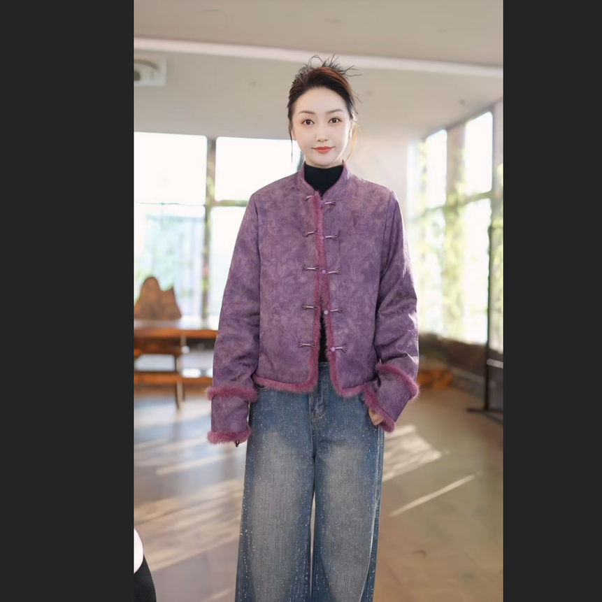 【李艺佳Joy】  拼水貂棉服外套  35627