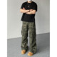 美式 vibe扎染迷彩工装 裤 98SQUID 男女宽松百搭休闲阔腿痞帅长裤 潮