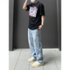 宽松直筒复古休闲阔腿长裤 98SQUID 美式 男2025新款 水洗做旧牛仔裤
