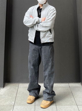 98SQUID 美式复古弯刀工装裤男女水洗做旧痞帅宽松百搭直筒休闲裤