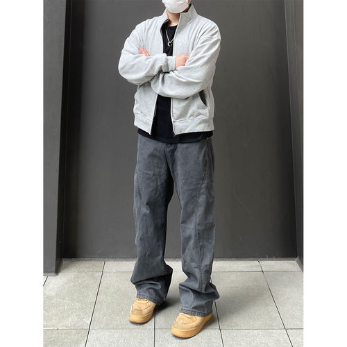 98SQUID 美式复古弯刀工装裤男女水洗做旧痞帅宽松百搭直筒休闲裤