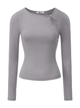 PINZ HOW原创福蝶扭结款可机洗莱赛尔羊毛松雾青长袖修身短款毛衣