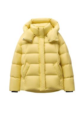 PINZ HOW 90鹅绒轻盈0压羽绒服宽松泡芙短款连帽拉链轻户外短外套