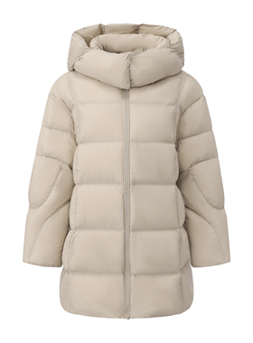 PINZ HOW 90绒260克中长款宽松设计袖亲子暖宝宝泡芙羽绒服外套