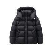 90鹅绒轻盈0压羽绒服宽松泡芙短款 PINZ HOW 连帽拉链轻户外短外套